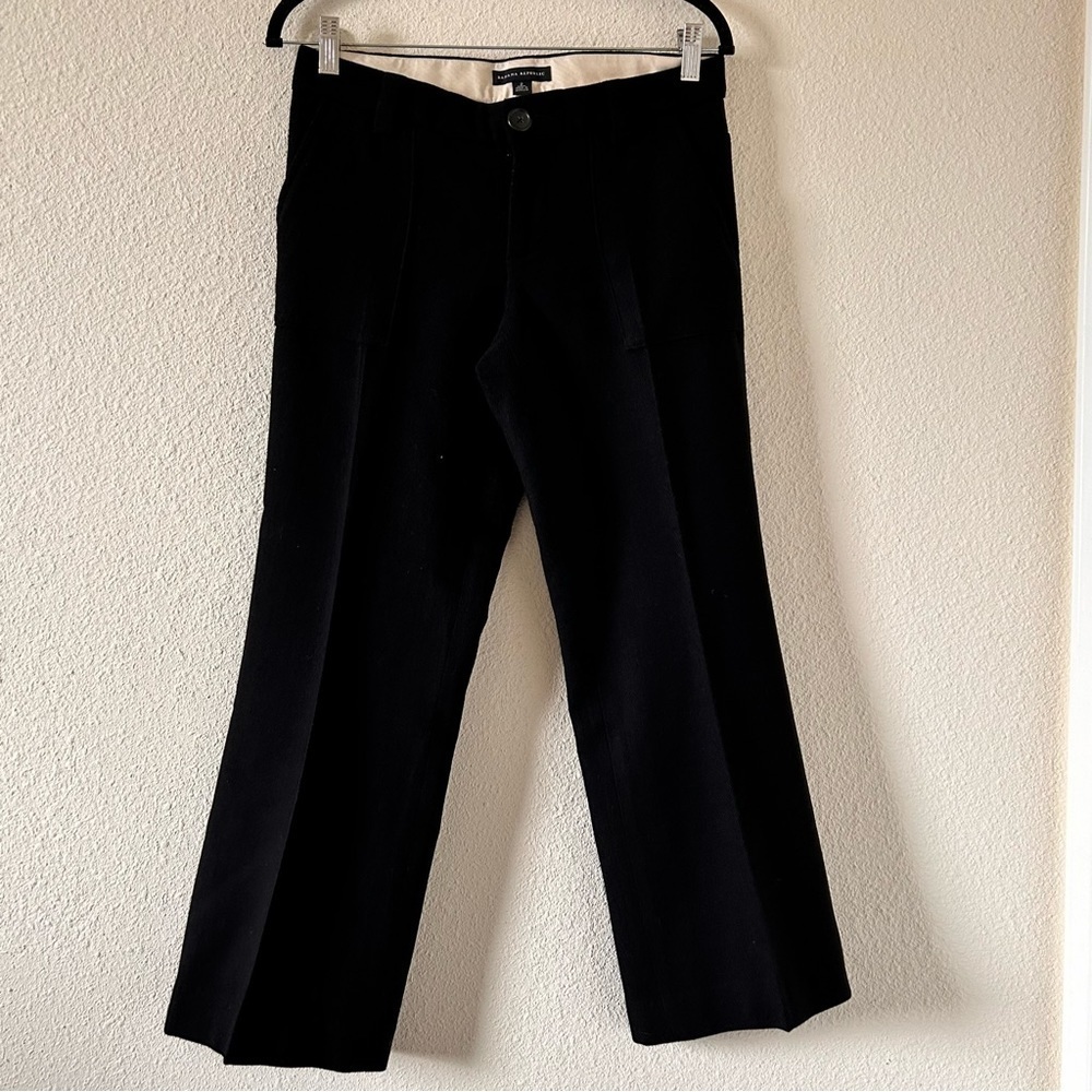 Banana Republic Wool Blend Cropped Ankle Slacks Black Women Size 2